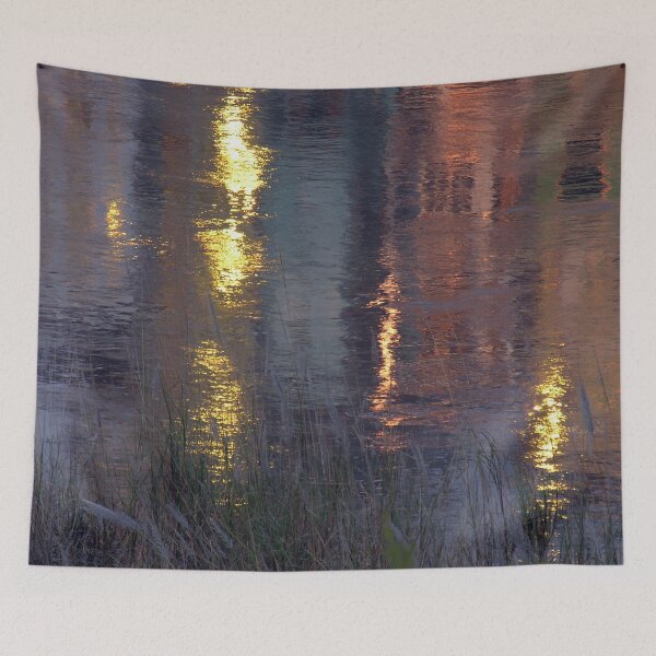Item preview, Golden Water Reflections at Sunset Lao Cai City, Vietnam designed and sold by worldways.