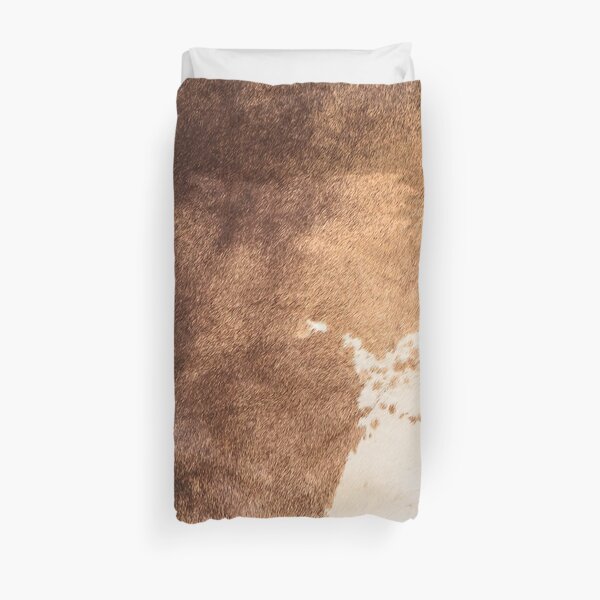 Old Tan Cowhide Leather Duvet Cover