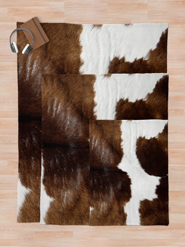 "Rustic Ranch Cow Print" Throw Blanket by cadinera Redbubble