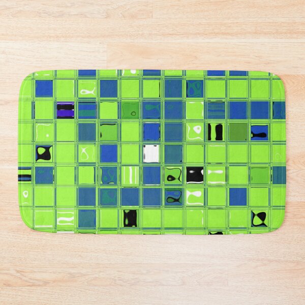 Item preview, Limewire - Lime Green and Ocean Blue Abstract Mosaic Tiling designed and sold by Dator-Abstracts.