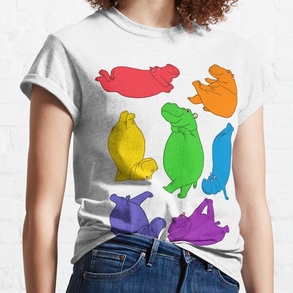 Hippo Workout - bright rainbow Classic T-Shirt