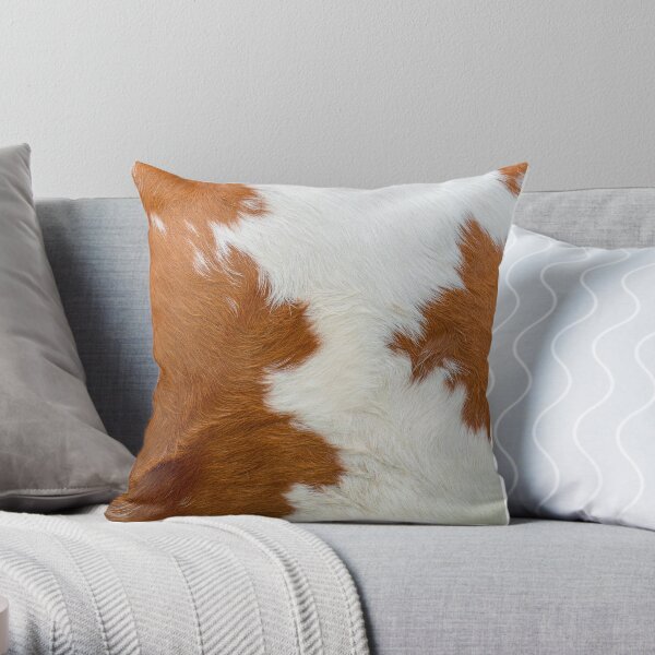 Faux Cattle Skin Throw Pillow