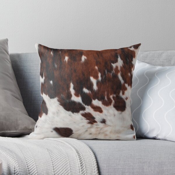 Decorative Rusty Cattle Cowhide Throw Pillow