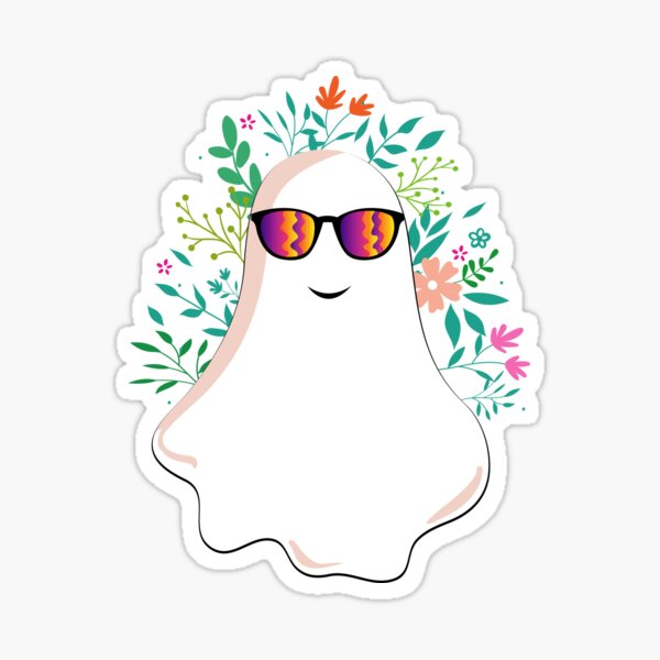 Artikel-Vorschau von Geist mit Blumen, florale Seele, Halloween: cooler Geist im Sommer, designt und verkauft von ELmezz.