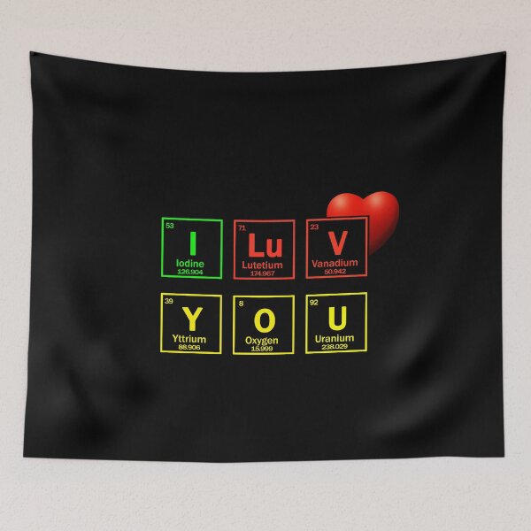 Item preview, I LOVE YOU chemical elements with red heart designed and sold by patriotazx.