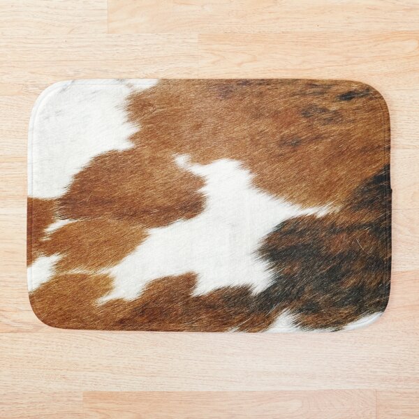 Cow Faux Fur Bath Mat