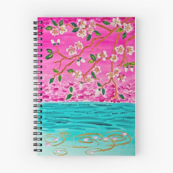 Item preview, Cherry Blossom Branch Sakura Water Ripples Acrylic Painting designed and sold by Beverly Claire Kaiya.
