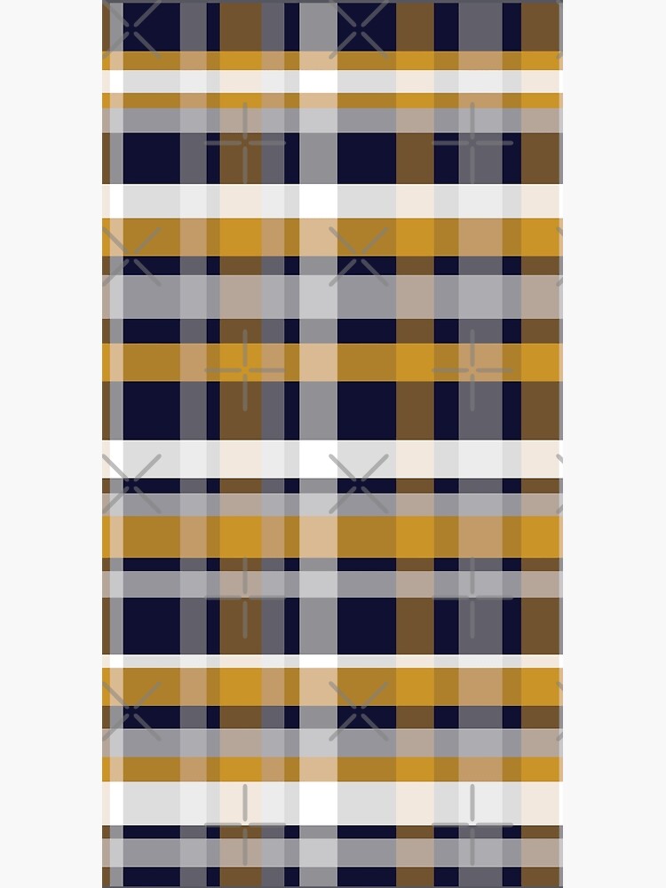 Modern Retro Plaid Pattern in Mustard, Navy Blue, Gray, and White by kierkegaard