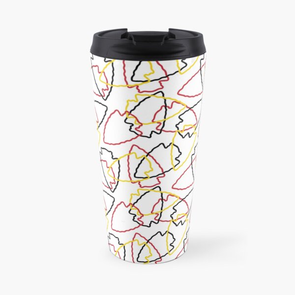 Chiefs Arrowhead Pattern on White Travel Mug