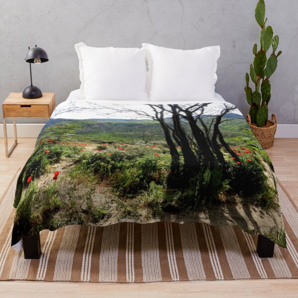 Item preview, magic wildflower forest, tree silhouette and red flowers  designed and sold by Stephanie  Skeem.