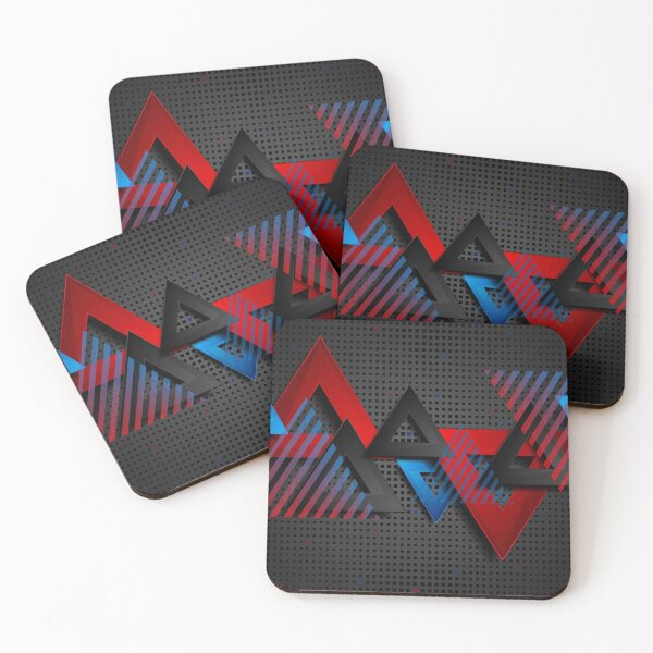 Item preview, Black Blue Red Triangles Design designed and sold by yemliha toker.
