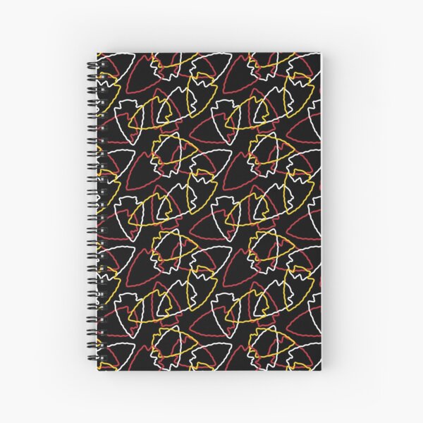 Chiefs Arrowhead Pattern on Black Spiral Notebook