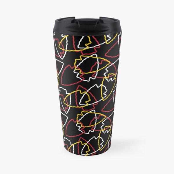 Chiefs Arrowhead Pattern on Black Travel Mug
