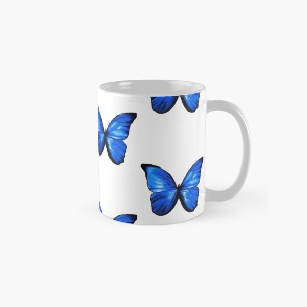 multiple blue butterflys drawing Classic Mug