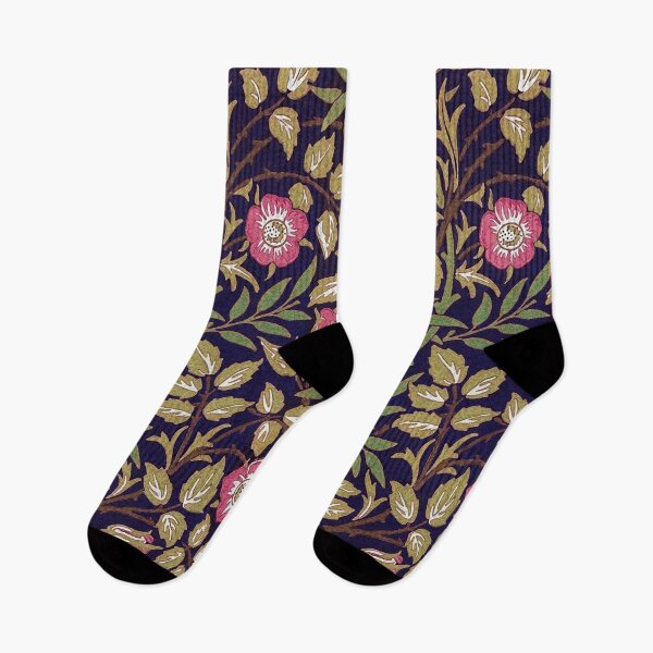 Item preview, SWEET BRIAR Art Nouveau Rosa Verde Gris Oscuro Estampado Floral designed and sold by BulganLumini.