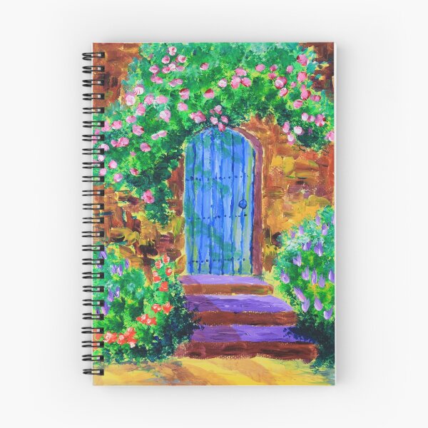 Item preview, Blue Wooden Door to Secret Rose Garden designed and sold by Beverly Claire Kaiya.