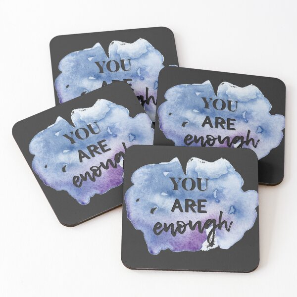 Item preview, You Are Enough Blue and Purple Watercolor Inspirational Affirmation Quote designed and sold by ArianaDagan.