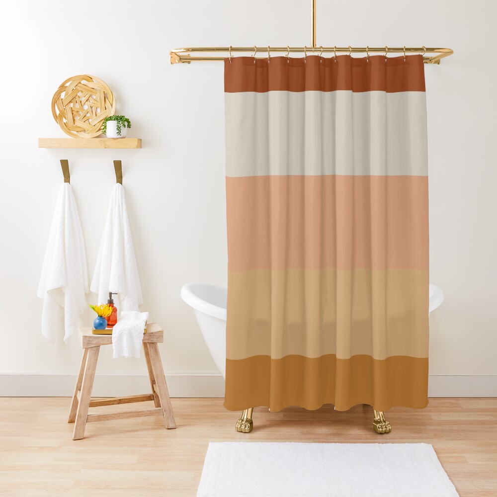 "Soothing Earth Tone Stripes Minimalist Pattern in Rust, Terracotta