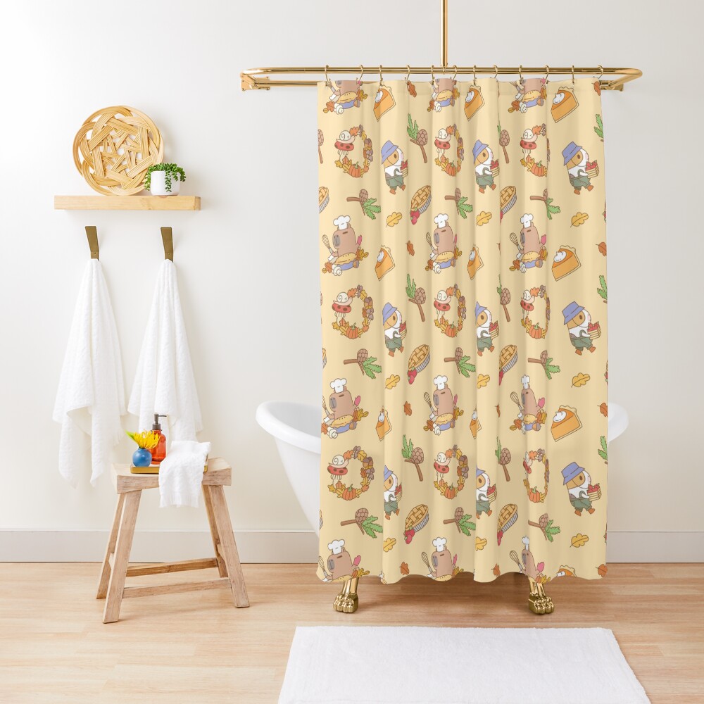 Bubu the Guinea pig, Fall and Pie Shower Curtain