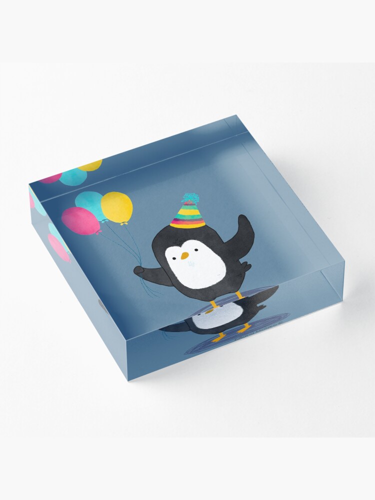 Alternate view of Birthday Penguin Acrylic Block