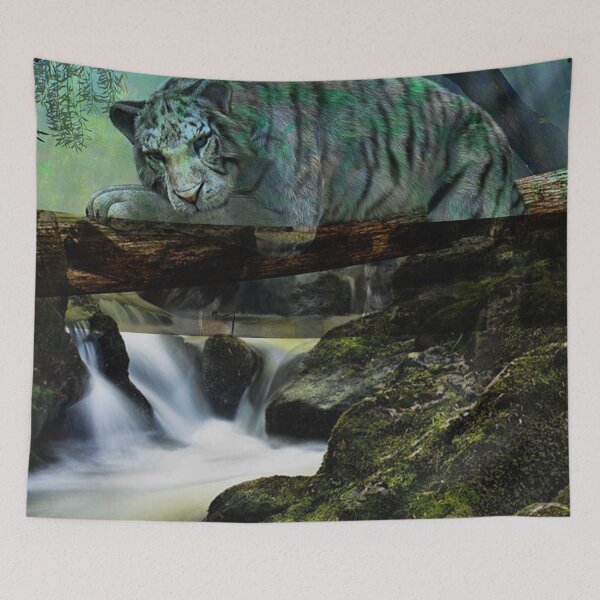Item preview, Tiger above waterfall designed and sold by Karen Persephone .