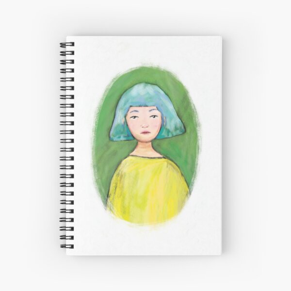 Blue Haired Penny Portrait Spiral Notebook