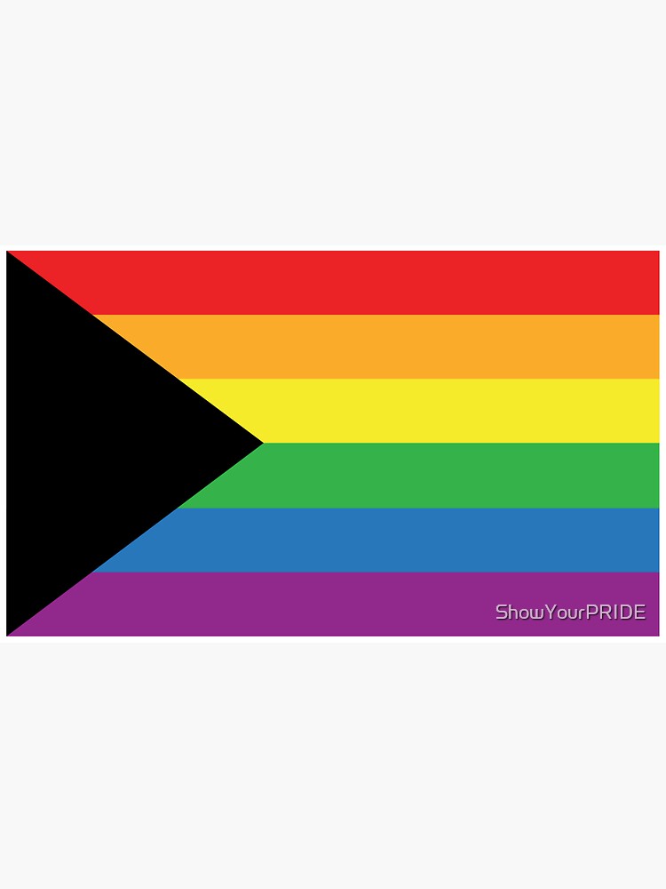 Gay Pride Blm Gay Pride Flag Rainbow Stripe On Black Sticker By Showyourpride Redbubble 2398