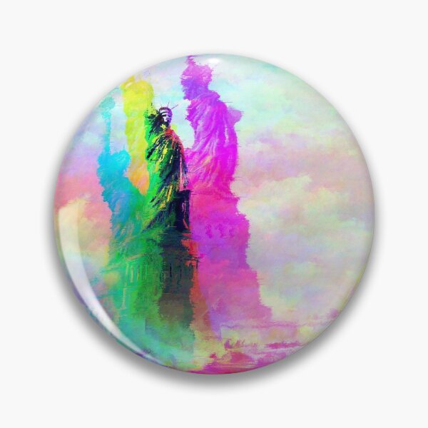 Item preview, Vaporwave Statue Of Liberty Painting Design designed and sold by Dator-Abstracts.