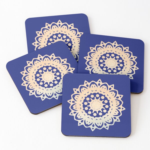 Item preview, Geometric mandala salmon and blue designed and sold by Anna Lemos.