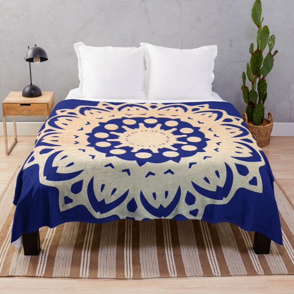 Item preview, Geometric mandala salmon and blue designed and sold by Anna Lemos.