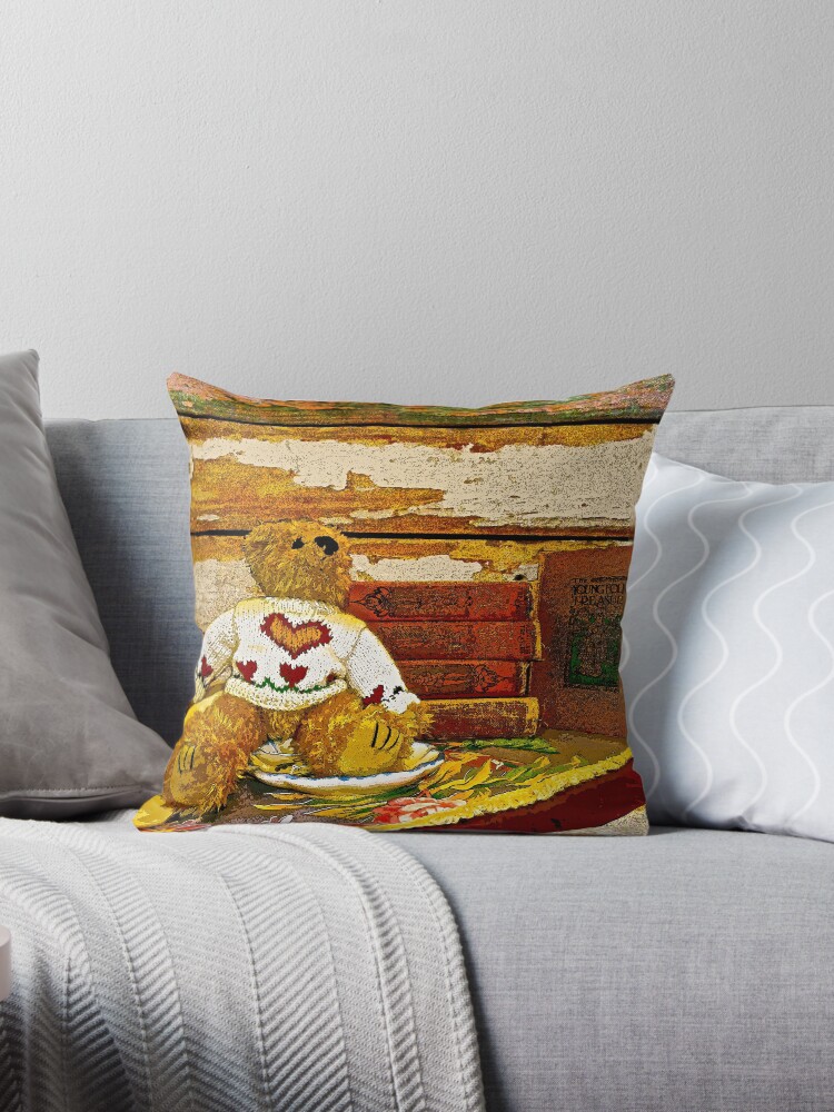 teddy bear throw pillow