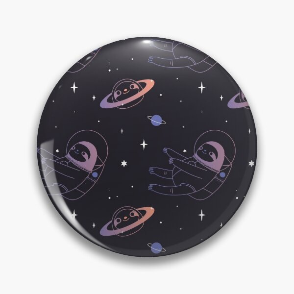 Item preview, Astro sloth and planet sloth pattern in black background  designed and sold by Miri-Noristudio.