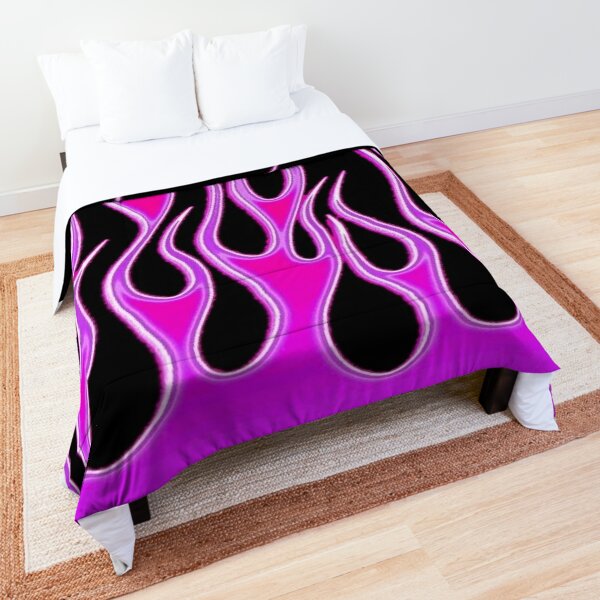 black & pink flames Comforter