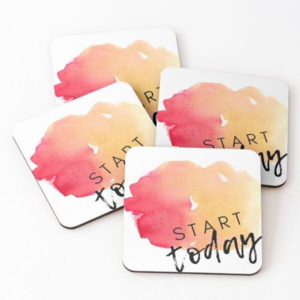 Item preview, Start Today Pink and Yellow Sunset Watercolor Motivational Affirmation Quote designed and sold by ArianaDagan.
