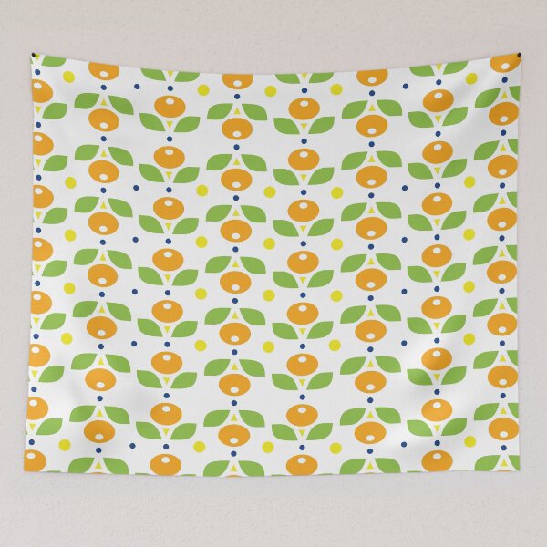 Item preview, Retro Round Orange Flower Pattern designed and sold by kjeppson.