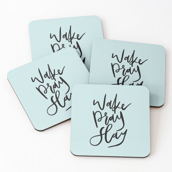 Item preview, Wake Pray Slay | Christian Inspirational Faith | Illustration Calligraphy designed and sold by seaniemendoza.