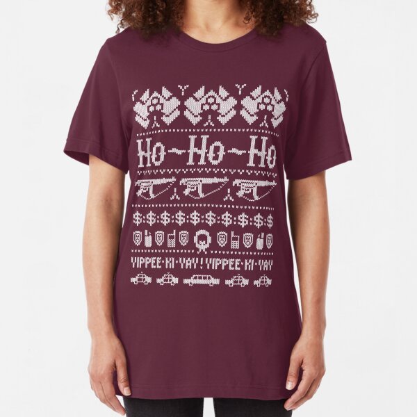 McClane Christmas Sweater White Slim Fit T-Shirt