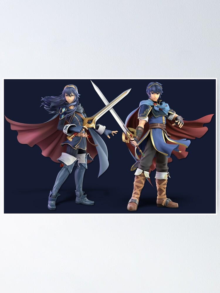 Marth And Lucina Super Smash Poster By Showoffcreative Redbubble