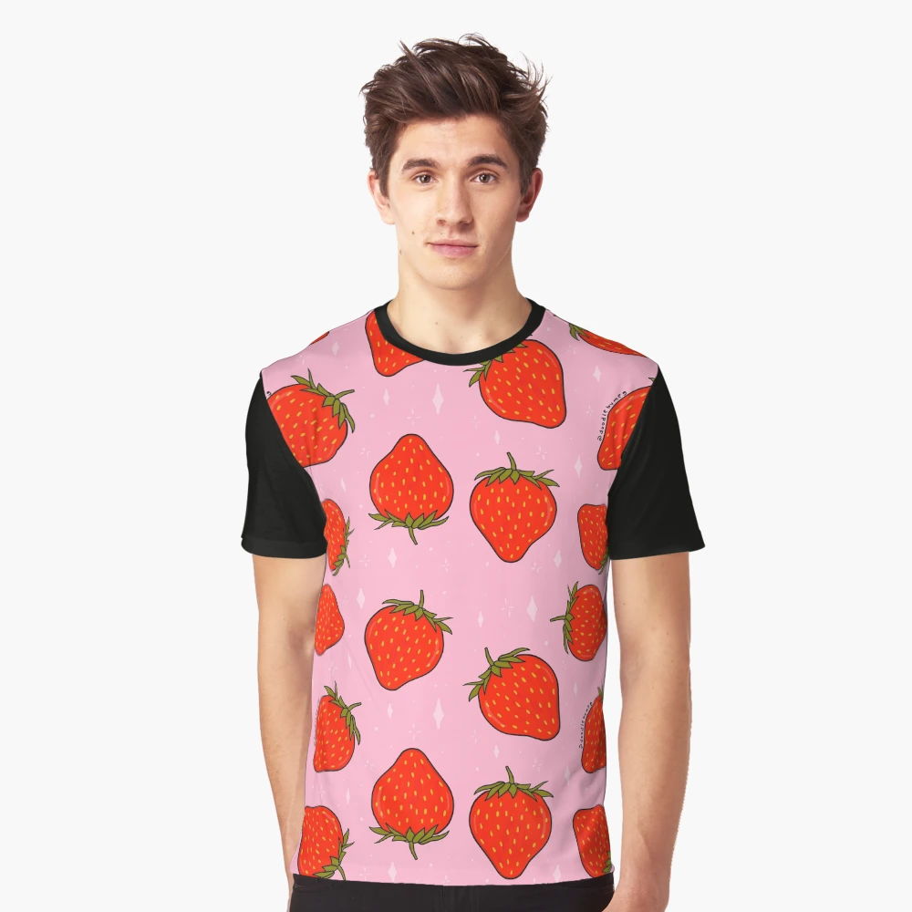★NOFFICIALNOFFICE★ DOTTY STRAWBERRY HIGH NECK T-SHIRT youth-crew-neck-sweatshirt-red