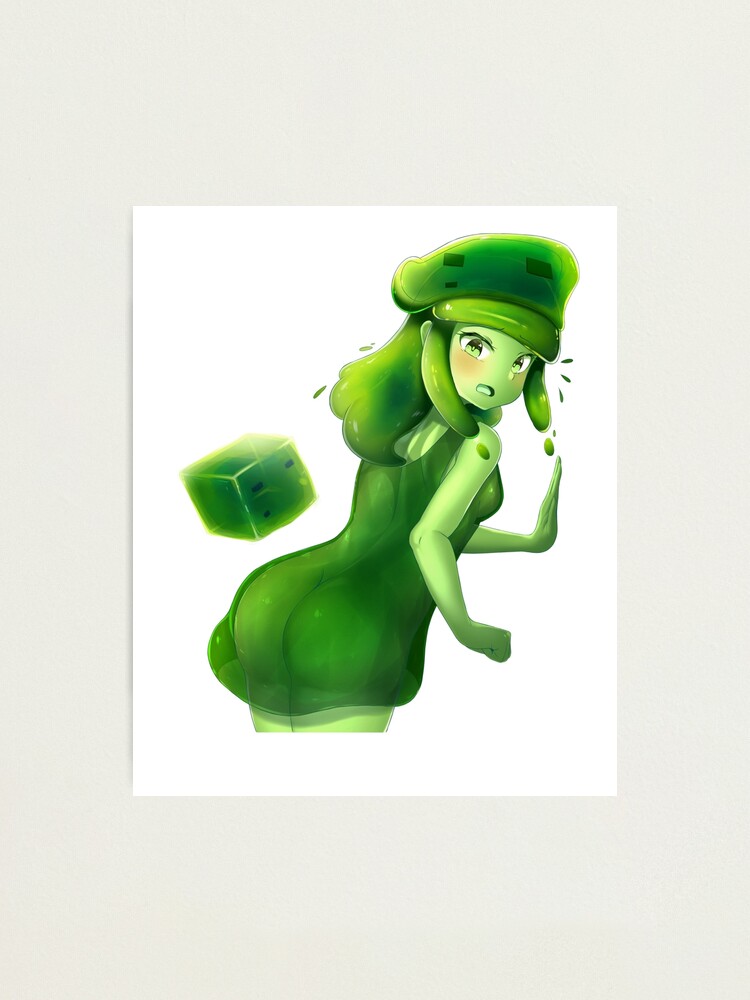 Minecraft Slime Girl From Mobtalker Photographic Print By Destinyplayer Redbubble