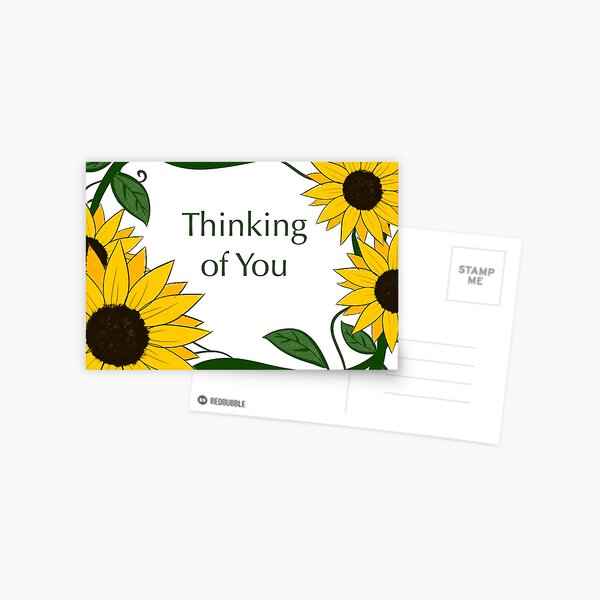 sunflower thank you" postcard by novimullins redbubble sunflower thank you" postcard