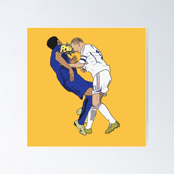 Vista previa del artículo con la obra «Zidane Headbutt Final de la Copa del Mundo 2006», diseñado y vendido por Hevding.