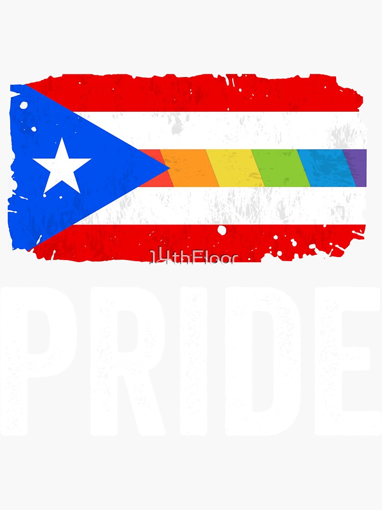 "Puerto Rico Gay Pride Shirt Puerto Rican Flag LGBT Stripe" Sticker