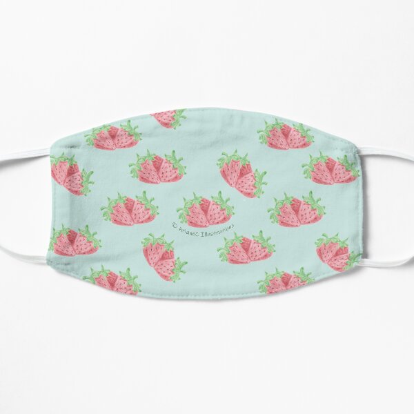 Strawberry pattern on mint green Mask