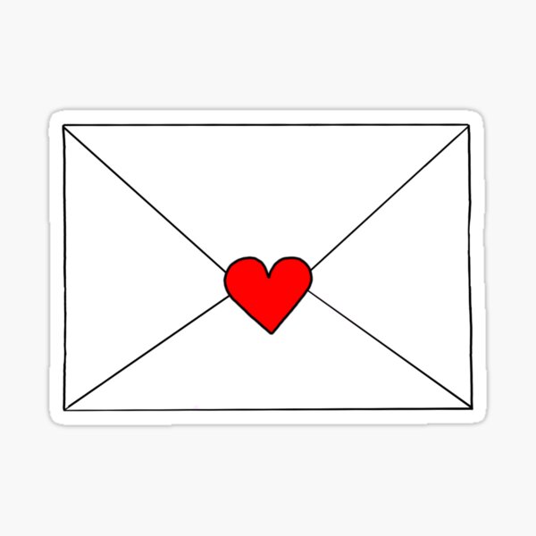 Envelope Heart Stickers for Sale