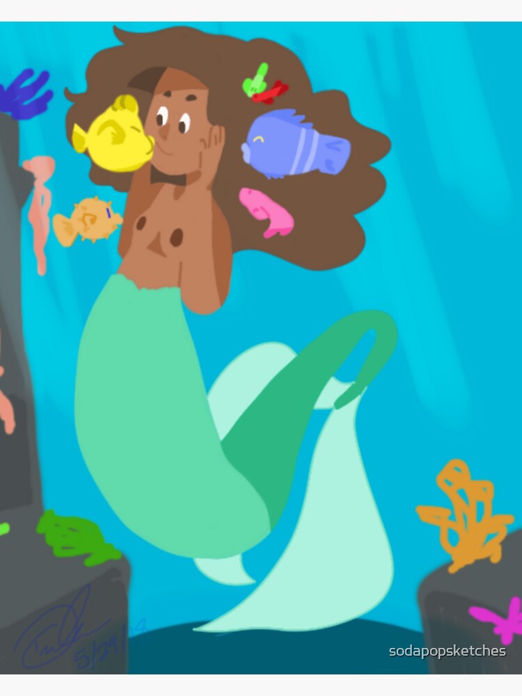 Thumbnail 3 of 3, Sticker, Mermaid and Friends! designed and sold by sodapopsketches.