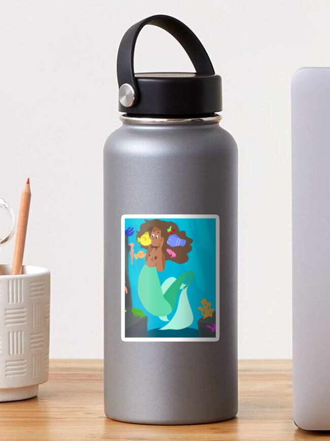 Thumbnail 1 of 3, Sticker, Mermaid and Friends! designed and sold by sodapopsketches.