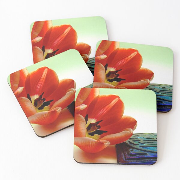 Item preview, Red Tulip and Coaster designed and sold by John N.  Stewart.