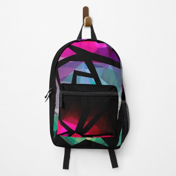 Item preview, Abstract print of triangles polygon print. Bright dark design colors designed and sold by fuzzyfox.
