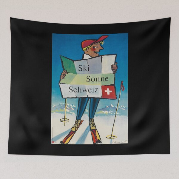Item preview, Cartel de viaje vintage de Ski Sun Suiza designed and sold by stickart-marek.